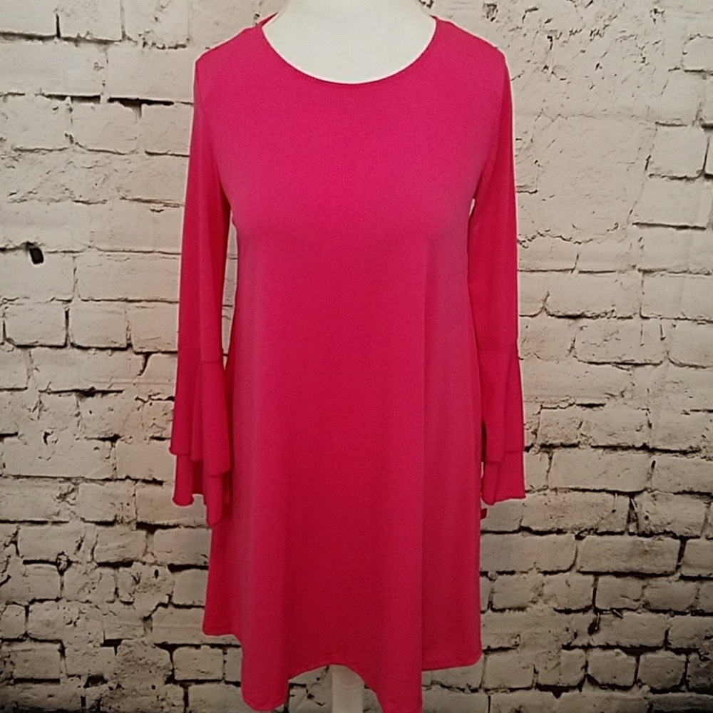 Chetta B hot pink tent style dress sz M.